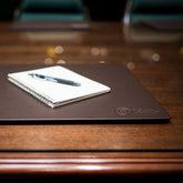 Chocolate Brown Leatherette Conference Table Pad, 20 x 16